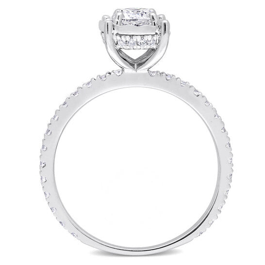 Original Amour 7/8 Ct TW Diamond Halo Engagement Ring in 14k White Gold