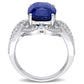 Original Amour 8 1/10 CT TGW Blue Sapphire and 5/8 CT Diamond Ring in 14k White Gold