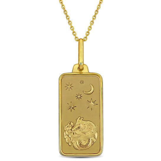 Original AMOUR Capricorn Horoscope Necklace In 10K Yellow Gold