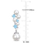 Original AMOUR Cultured Freshwater Pearl and Swiss Blue Topaz and Diamond Accent Cluster Drop Earrings In Sterling Silver