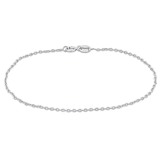 Original AMOUR Diamond Cut Cable Chain Bracelet In Platinum, 9 In