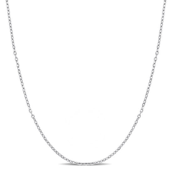 Original AMOUR Diamond Cut Cable Chain Necklace In Platinum, 16 In