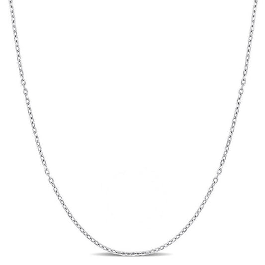 Original AMOUR Diamond Cut Cable Chain Necklace In Platinum, 16 In