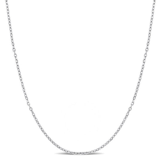 Original AMOUR Diamond Cut Cable Chain Necklace In Platinum, 18 In