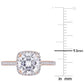 Original Amour Ladies 14k Rose Gold 2 Ct Cushion Cut White Diamond Pave Ring