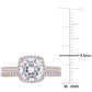 Original Amour Ladies 14k Rose Gold 2 Ct Cushion Cut White Moissanite And Diamond Wedding Set Ring