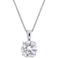 Original AMOUR 2 CT DEW Created Moissanite Solitaire Pendant with Chain In 14K White Gold