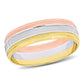 Original Amour Men's 6mm Brushed Finish Wedding Band in 14k 3-Tone Rose, White, and Yellow Gold