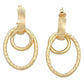 Original AMOUR Open Huggie Hoop with Open Circle & Oval Drop Earrings In 14K Yellow Gold