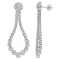 Original AMOUR 2 3/4 CT DEW Created Moissanite Open Pear Shape Dangle Earrings In Sterling Silver