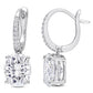 Original AMOUR 5 1/5 CT DEW Oval Created Moissanite Drop Earrings In Sterling Silver