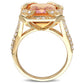 Original Amour Yellow Silver 0.04 CT Diamond TW And 7 3/5 CT TGW Citrine White Topaz Fashion Ring