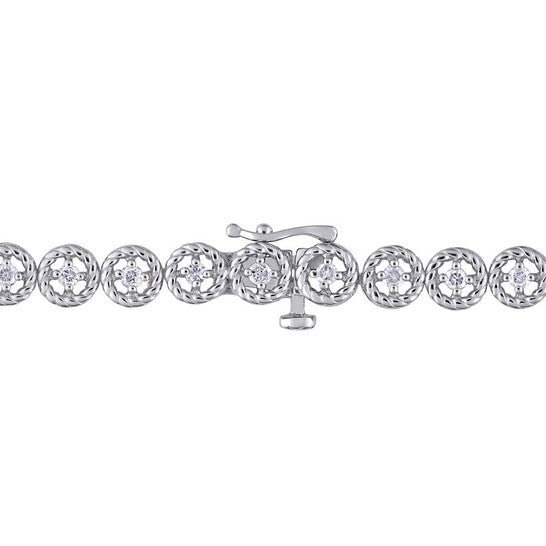 Original AMOUR 1 CT TDW Diamond Tennis Link Bracelet In Sterling Silver