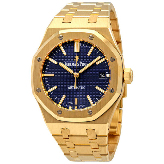 Original Audemars Piguet Royal Oak Blue Dial 18 Carat Yellow Gold Automatic Midsize Watch 15450BA.OO.1256BA.02