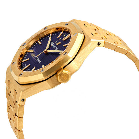 Original Audemars Piguet Royal Oak Blue Dial 18 Carat Yellow Gold Automatic Midsize Watch 15450BA.OO.1256BA.02