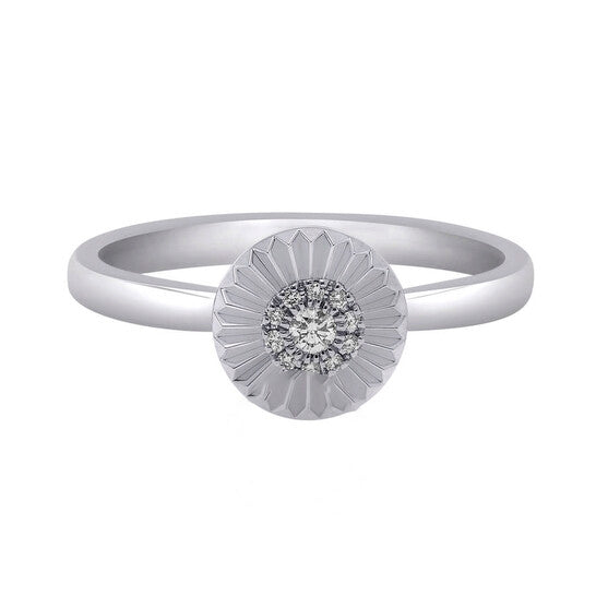 Original Bliss 18K White Gold, Diamond Flower Band Ring sz 6.5 20070942