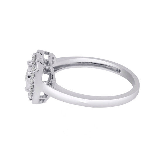 Original Bliss 18K White Gold, Diamond Heart Band Ring sz 6.5 20087973