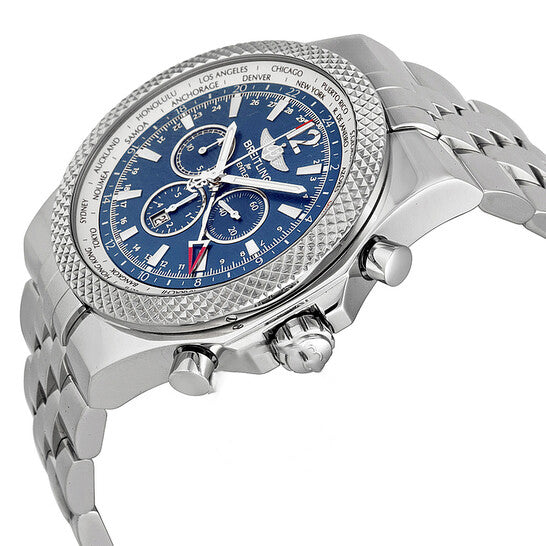 Original Breitling Bentley GMT Chronograph Automatic Blue Dial Men's Watch A4736212-C768