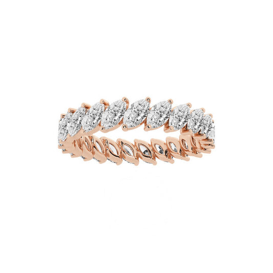 Original Brilliant Diamond 14K Rose Gold 2 CTTW Marquise LAB GROWN Diamond Eternity Band (G+SI)