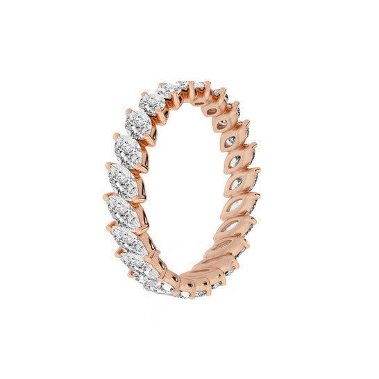 Original Brilliant Diamond 14K Rose Gold 2 CTTW Marquise LAB GROWN Diamond Eternity Band (G+SI)