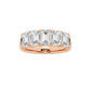 Original Brilliant Diamond 14K Rose Gold 3 CTTW Emerald-Cut LAB GROWN Diamond Five Stone Anniversary Band (FG, SI1+)