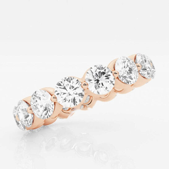 Original Brilliant Diamond 14K Rose Gold 4 CTTW Floating Round-Cut LAB GROWN Diamond Eternity Band (G+, SI)