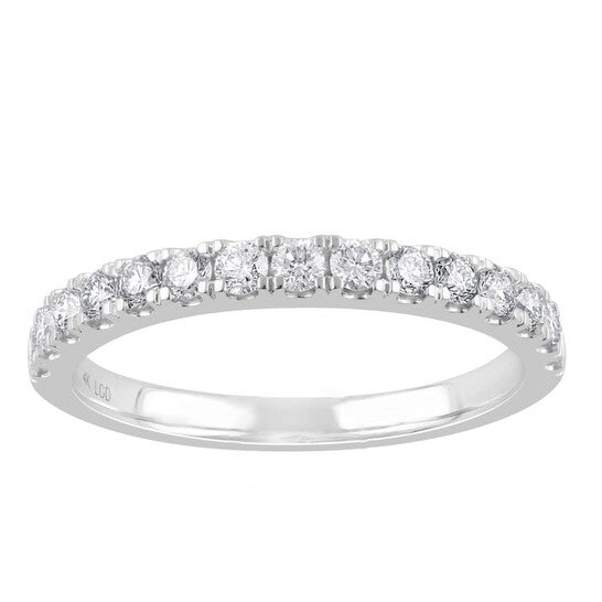 Original Brilliant Diamond 14K White Gold 0.50 CTTW LAB GROWN Diamond Wedding Band (G-H, SI1-SI2)