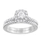 Original Brilliant Diamond 14K White Gold 1 CTTW LAB GROWN Diamond Cushion Bridal Set (G-H, SI1-SI2)