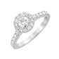 Original Brilliant Diamond 14K White Gold 1 CTTW LAB GROWN Diamond Halo Round Engagement Ring (G-H, SI1-SI2)