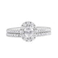 Original Brilliant Diamond 14K White Gold 1 CTTW LAB GROWN Diamond Oval Bridal Set (G-H, SI1-SI2)