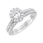 Original Brilliant Diamond 14K White Gold 1 CTTW LAB GROWN Diamond Oval Bridal Set (G-H, SI1-SI2)