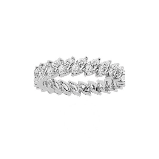 Original Brilliant Diamond 14K White Gold 2 CTTW Marquise LAB GROWN Diamond Eternity Band (G+SI)