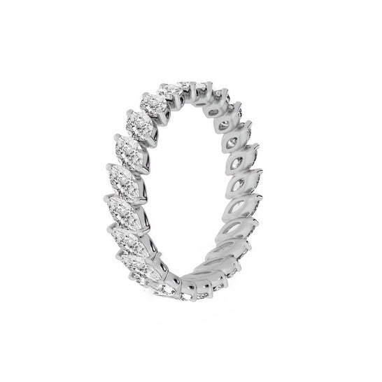 Original Brilliant Diamond 14K White Gold 2 CTTW Marquise LAB GROWN Diamond Eternity Band (G+SI)