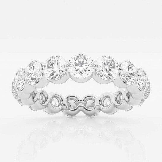 Original Brilliant Diamond 14K White Gold 3 CTTW Floating Round-Cut LAB GROWN Diamond Eternity Band (G+, SI)