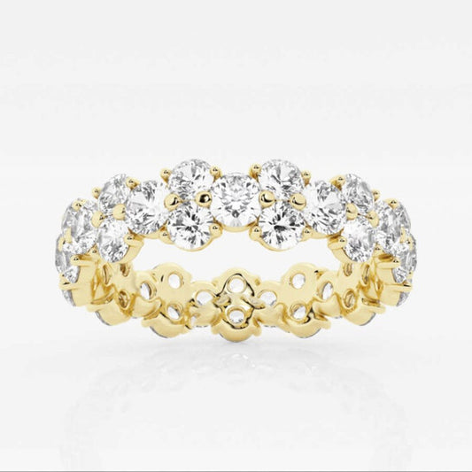 Original Brilliant Diamond 14K Yellow Gold 2 1/2 CTTW Garland Round-Cut LAB GROWN Diamond Eternity Band (G+SI)