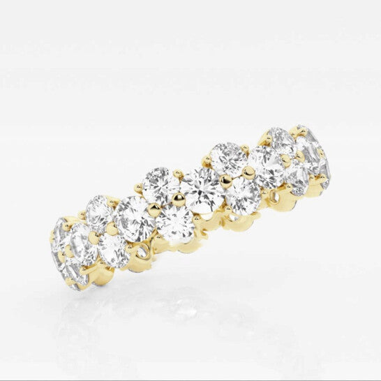 Original Brilliant Diamond 14K Yellow Gold 2 1/2 CTTW Garland Round-Cut LAB GROWN Diamond Eternity Band (G+SI)