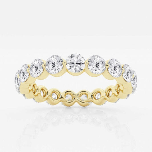 Original Brilliant Diamond 14K Yellow Gold 2 CTTW Floating Round-Cut LAB GROWN Diamond Eternity Band (G+, SI)