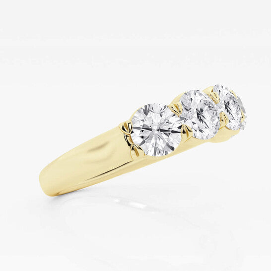 Original Brilliant Diamond 14K Yellow Gold 2 CTTW Round-Cut LAB GROWN Diamond Five Stone Anniversary Band (G+/SI)