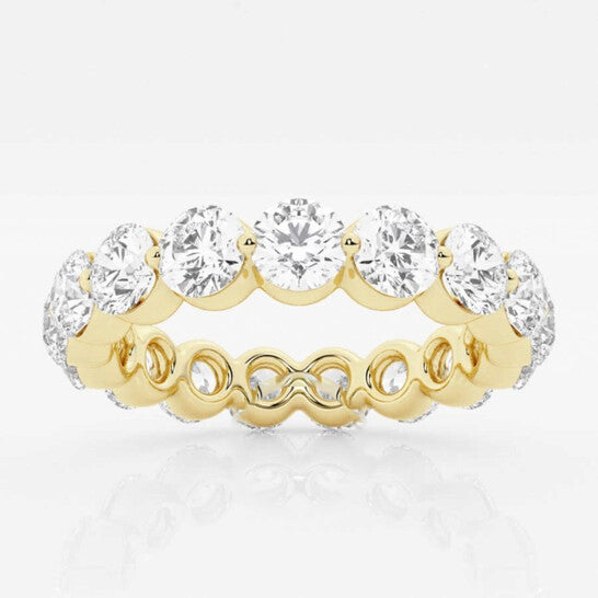 Original Brilliant Diamond 14K Yellow Gold 3 CTTW Floating Round-Cut LAB GROWN Diamond Eternity Band (G+, SI)