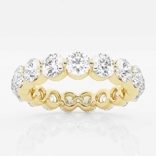 Original Brilliant Diamond 14K Yellow Gold 3 CTTW Floating Round-Cut LAB GROWN Diamond Eternity Band (G+, SI)