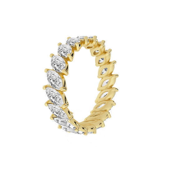 Original Brilliant Diamond 14K Yellow Gold 3 CTTW Marquise LAB GROWN Diamond Eternity Band (G+SI)