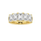 Original Brilliant Diamond 14K Yellow Gold 4 CTTW Emerald-Cut LAB GROWN Diamond Five Stone Anniversary Band (FG, SI1+)