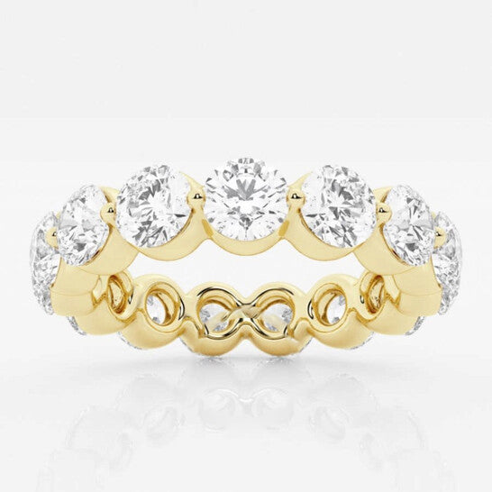 Original Brilliant Diamond 14K Yellow Gold 4 CTTW Floating Round-Cut LAB GROWN Diamond Eternity Band (G+, SI)