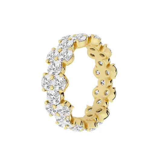 Original Brilliant Diamond 14K Yellow Gold 4 CTTW Garland Round-Cut LAB GROWN Diamond Eternity Band (G+SI)