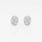 Original Brilliant Diamond 14KT White Gold 1 cttw Oval-Cut Lab Grown Diamond Bezel Set Solitaire Stud Earrings for Women, G+/VS-SI