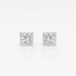 Original Brilliant Diamond 14KT White Gold 1 cttw Princess-Cut Lab Grown Diamond Bezel Set Solitaire Stud Earrings for Women, G+/VS-SI