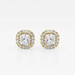 Original Brilliant Diamond 14KT Yellow Gold 1 3/4 cttw Cushion-Cut Lab Grown Diamond Halo Stud Earrings for Women, G+/VS-SI, G+SI