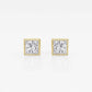 Original Brilliant Diamond 14KT Yellow Gold 1 cttw Princess-Cut Lab Grown Diamond Bezel Set Solitaire Stud Earrings for Women, G+/VS-SI