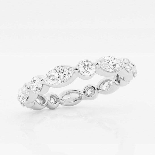 Original Brilliant Diamond 2 cttw Marquise-Cut Lab Grown Diamond Floating Eternity Band in 14KT White Gold , G+/VS-SI, G+SI