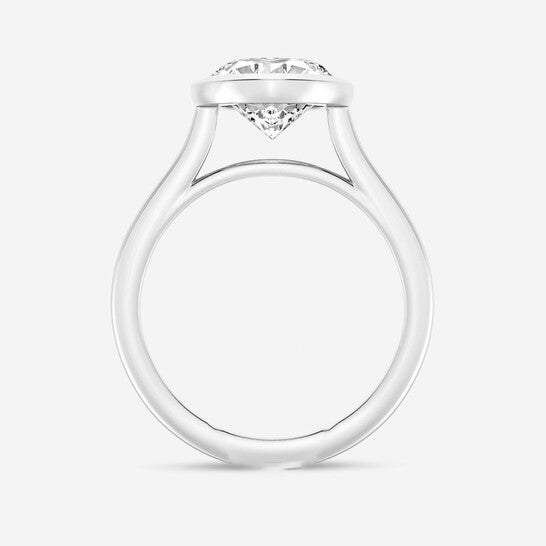 Original Brilliant Diamond 2 cttw Oval-Cut Lab Grown Diamond Bezel Set Solitaire Engagement Ring in Platinum , FG/VS-SI